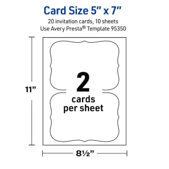 Avery Glossy White Invitation Cards, 5" x 7" Rectangle Flourished Edge image {4}