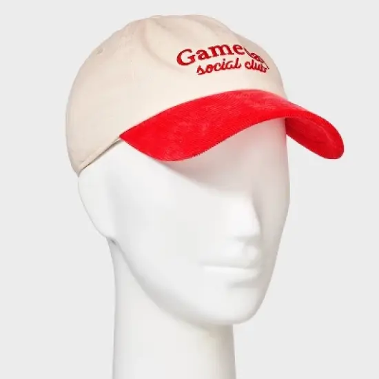 Gameday Social Club Two-Toned Baseball Hat - Universal Thread&trade; Beige/Red image {1}