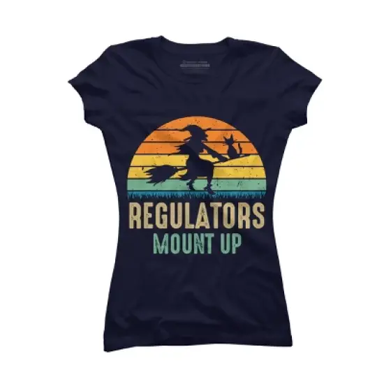 Junior's Design By Humans Regulators Mount Up Halloween Witch By RedBirdLS T-Shirt image {6}