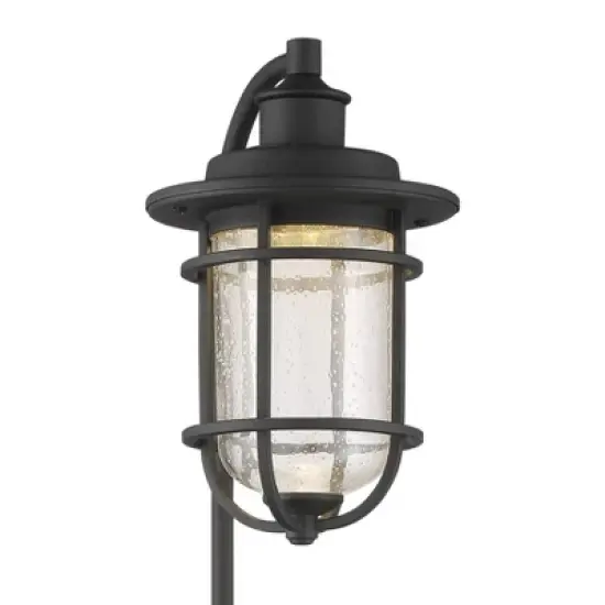 John Timberland Markham 26 1/2" High Textured Black LED Path Lights Set of 2 image {1}