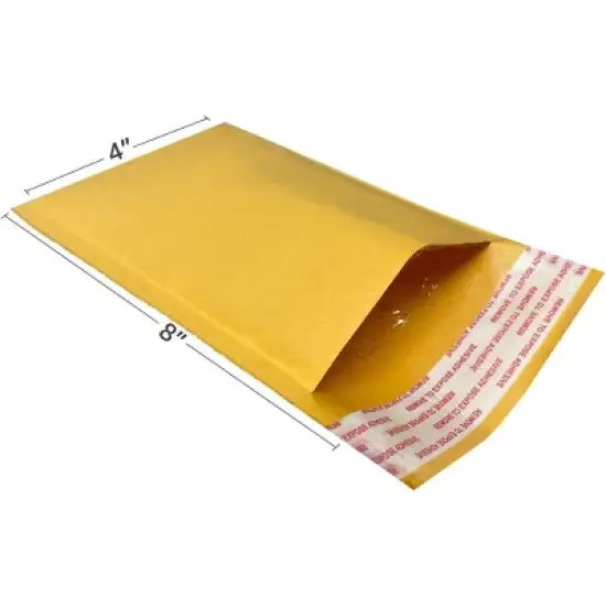 UOFFICE Pacl of 1000 Kraft Bubble Mailers 4" x 8" - #000 Self-Seal Padded Envelopes image {1}
