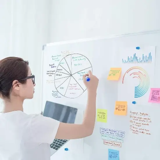 flybold 48" x 32" Rolling Dry Erase Whiteboard on Wheels with Stand image {2}