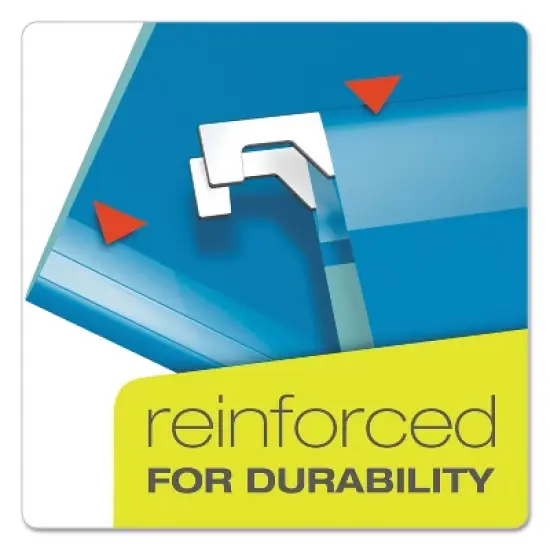 Pendaflex Reinforced 2" Extra Capacity Hanging Folders 1/5 Tab Legal Blue 25/Box 4153X2BLU image {2}
