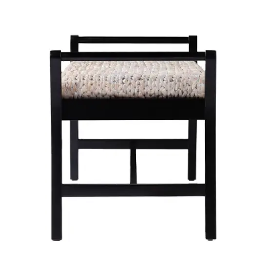 Trentwood Coastal 44.25" Water Hyacinth Bench Whitewashed/Black - Aiden Lane image {2}