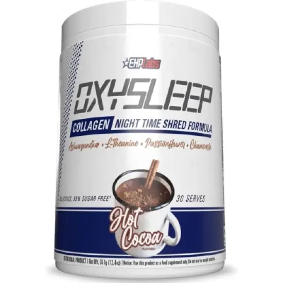 EHPlabs OxySleep Collagen Powder &ndash; Nighttime Sleep & Shred Support, Type 1 & 3 Bovine Collagen, Hot Cocoa Flavor &ndash; 30 Servings image {9}