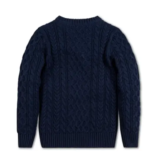 Hope & Henry Boys' Long Sleeve Fisherman Cable Pullover Sweater, Kids image {2}