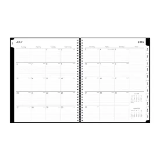 Blue Sky 8.5"x11" 2025-2026 Weekly/Monthly Wirebound Planner Solid Black image {5}
