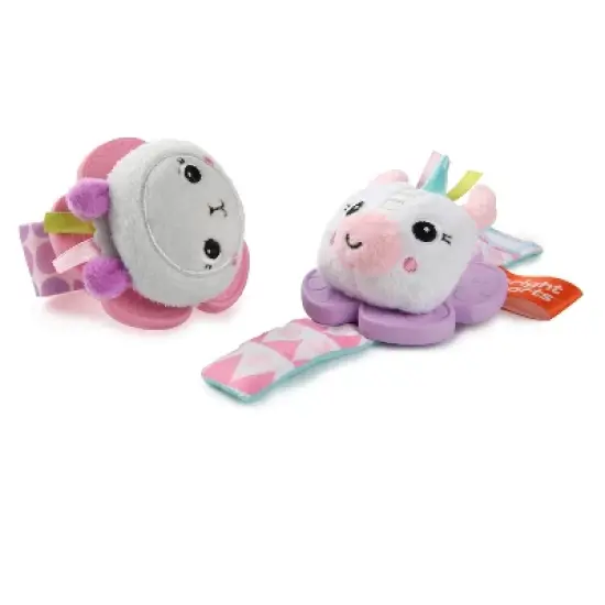 Bright Starts Rattle & Teether Wrist Pals Toy - Unicorn & Llama image {3}