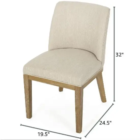 Christopher Knight Home Camas Contemporary Upholstered Wood Dining Chairs (Set of 2) image {2}