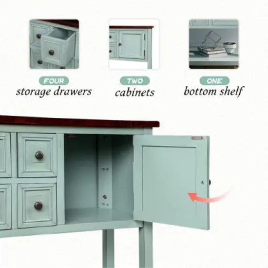 Modernluxe Cambridge Series Buffet Sideboard Console Table with Bottom Shelf image {6}