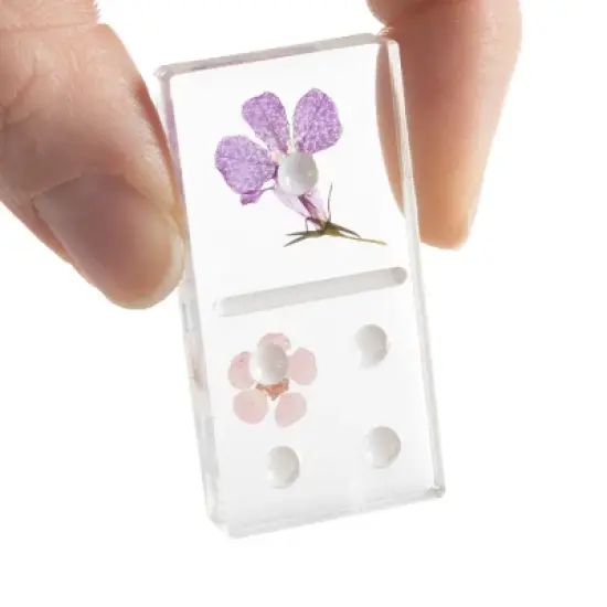 Acrylic Dominos Set - 28-Piece Domino Game with Display Box - Strategy Game, Tabletop Decoration and Modern Home Decor- Flower image {11}