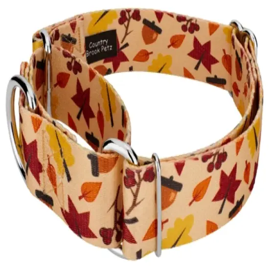 Country Brook Petz 1 1/2 Inch Fall Foliage Martingale Dog Collar image {1}