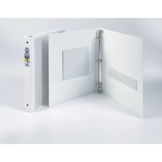 Avery 1" Round Ring Binder 175 Sheet Capacity Economy View Binder - White: Professional 3 Ring, Hard Cover, 1in image {2}