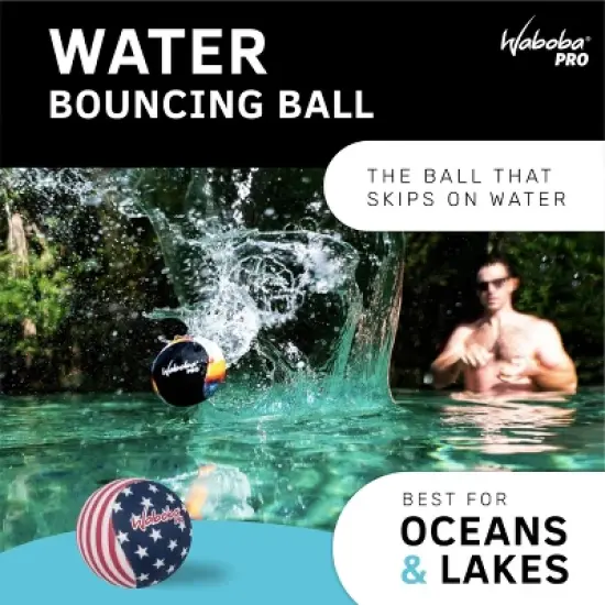 Waboba Water Bouncing Pro Ball-Stars & Stripes, White/Red/Blue image {1}