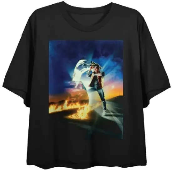 Back to the Future Clock Times Women&rsquo;s Black Crop Tee- image {5}