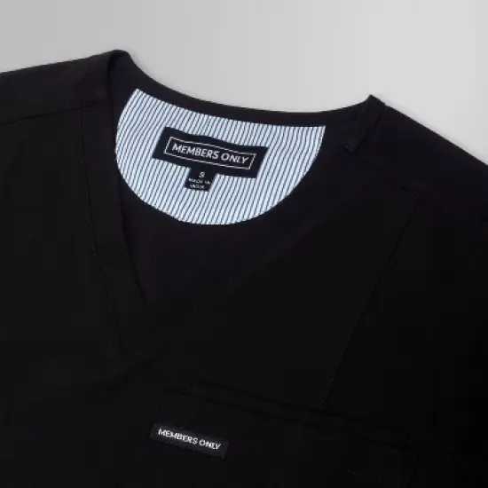 Members Only Siena V-Neck Scrub Top for Women With Double Chest And Waist Pockets image {7}