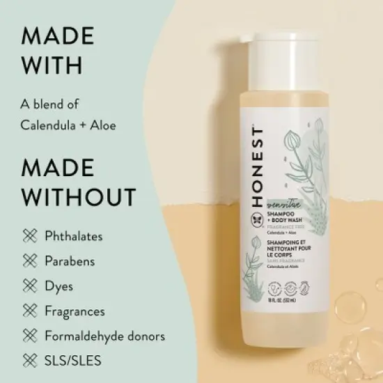 The Honest Company Sensitive Shampoo + Body Wash - Fragrance Free - 18 fl oz image {2}