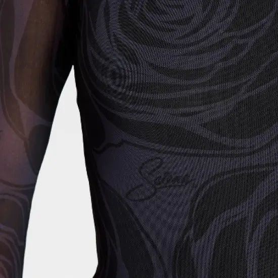 Latino Heritage Month Women's Selena Long Sleeve Bodysuit - Black Floral image {3}