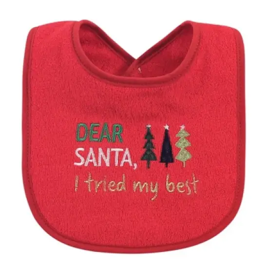 Hudson Baby Infant Cotton Terry Drooler Bibs with Fiber Filling 12pk, Holiday Baby, One Size image {9}
