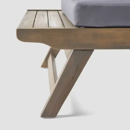 Sedona 2pk Acacia Wood Club Chairs Gray/Dark Gray - Christopher Knight Home: Weather-Resistant Patio Accent Chairs image {5}