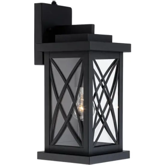 John Timberland Woodland Park Outdoor Wall Light Fixture Black Dusk To Dawn 15" Clear Glass for Post Exterior Barn Deck House Porch Yard Patio Home image {3}