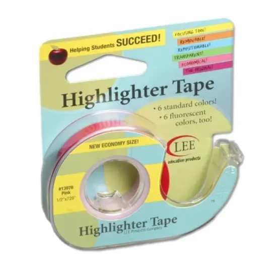 6pk Removable Highlighter Tape Pink - Lee Products image {1}