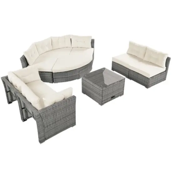 9-Piece Outdoor Patio Sectional Sofa Set with Coffee Table, Free Combination image {15}