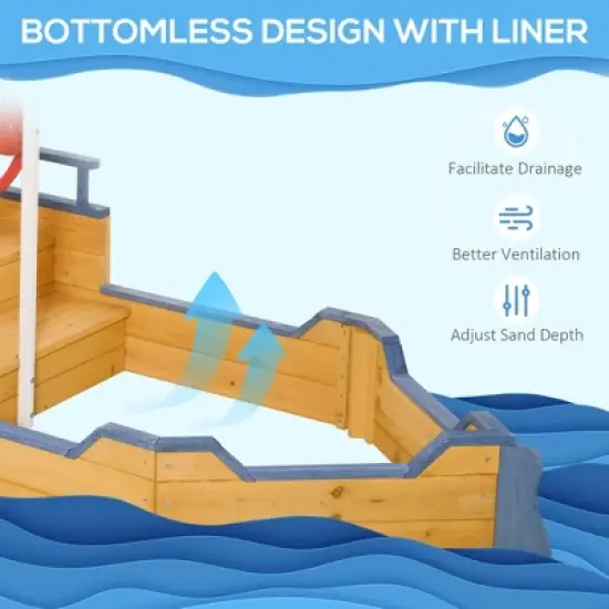 Dexmalle Wooden Kids Pirate Sandbox image {2}