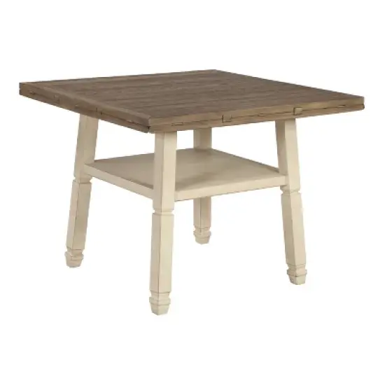 Bolanburg Round Drop Leaf Counter Table Antique White - Signature Design by Ashley image {2}