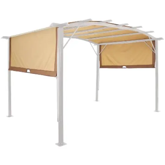 Sunnydaze 9' x 12' Polyester Retractable Pergola Canopy Shade Tan image {5}