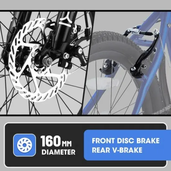 Gulches Kids Bike for Ages 6-12, 20"&times;2.125" Tires, 7-Speed Drivetrain, Front Disc/Rear V-Brake, Suspension Fork, Ergonomic Steel Frame image {3}