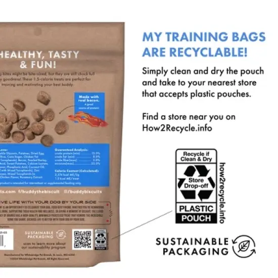 Buddy Biscuits Training Bites Bacon Dry Dog Treats - 10oz image {5}