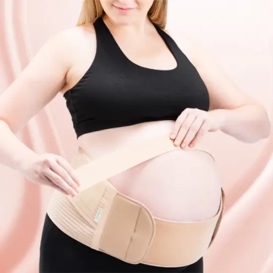 KeaBabies 2 in 1 Pregnancy Belly Support Band, Maternity Belt, Pregnancy Must Haves Baby Belly Bands (Classic Ivory) image {5}