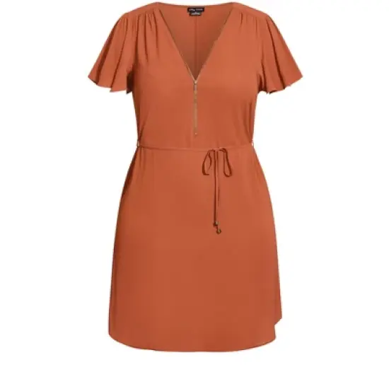Women's Plus Size Sweet Fling Dress - cinnamon | CITY CHIC image {2}