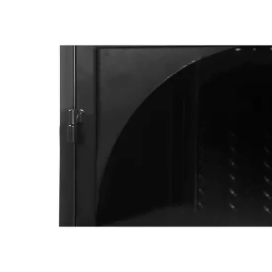 27.56" 3-Tier Storage Shelf Glass Door Wall Cabinet with Characteristic Woven Pattern - ModernLuxe image {7}