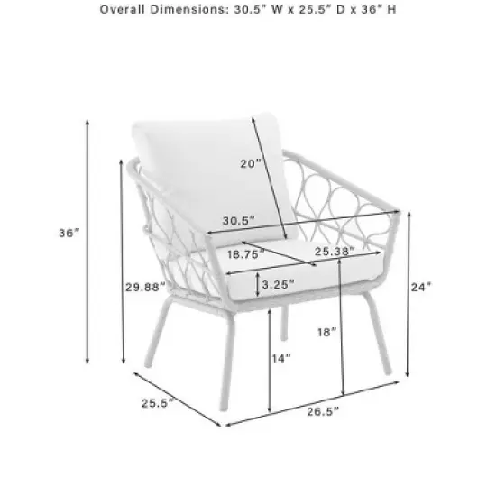 Juniper 4pc Outdoor Wicker Conversation Set - Cream/Natural -Crosley image {14}