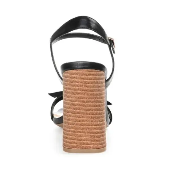 Journee Collection Womens Dianne Tru Comfort Foam Open Square Toe Stacked Heel Sandals Black 12 image {2}