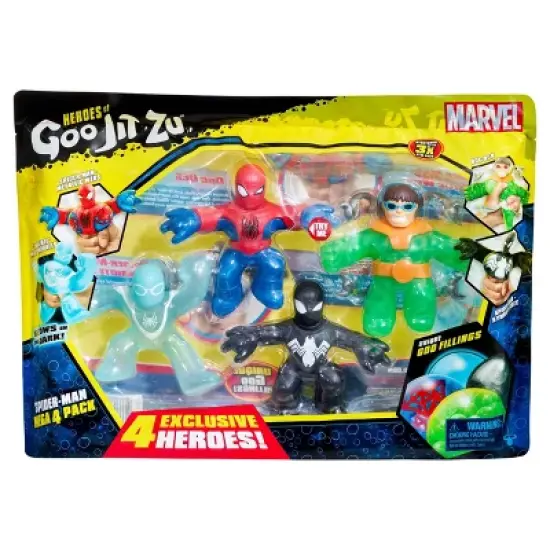 Heroes of Goo Jit Zu Marvel Spider-Man Mega 4 Pack  (Target Exclusive) image {1}