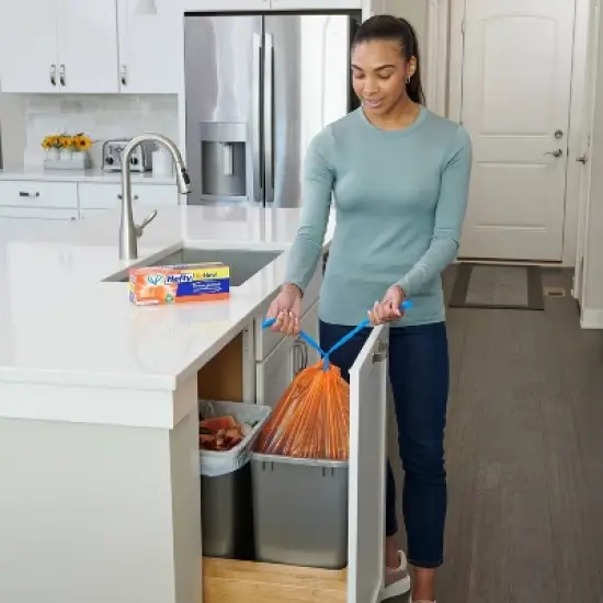 Hefty Renew Orange Drawstring Trash Bags - 13gal/20ct image {1}