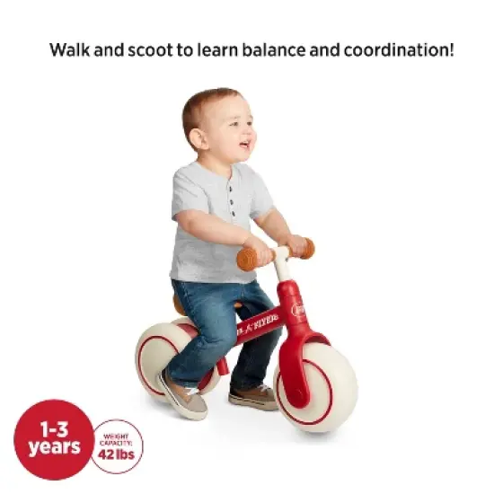 Radio Flyer Steady Start 8'' Kids' Balance Bike - Red: Steel Frame, Adjustable Seat image {3}