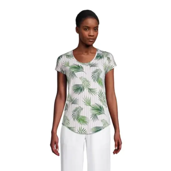 Lands' End Women's U-neck Jersey T-shirt image {7}