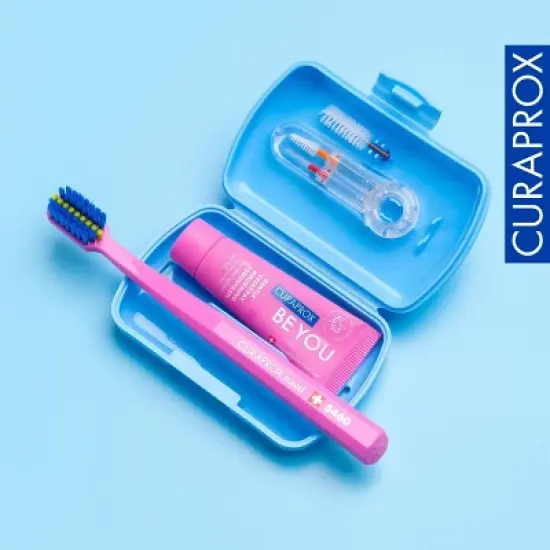 Curaprox Ortho Travel Refill Brush Heads for CS 5460, Pink, 2-Pack for Braces Care image {5}