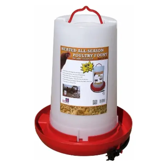 Farm Innovators HPF-100 Heated Plastic Hanging Poultry Water Fountain image {1}