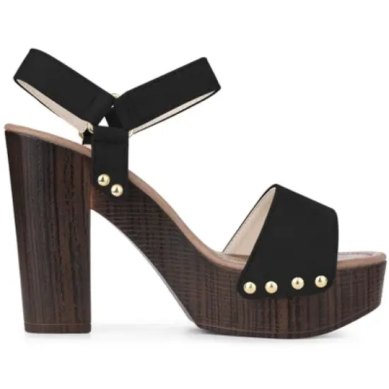Perphy Round Toe Platform Slingback Chunky Heel Sandals for Women image {5}