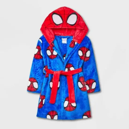 Toddler Boys' Spider-Man Cosplay Hooded Robe - Blue image {4}