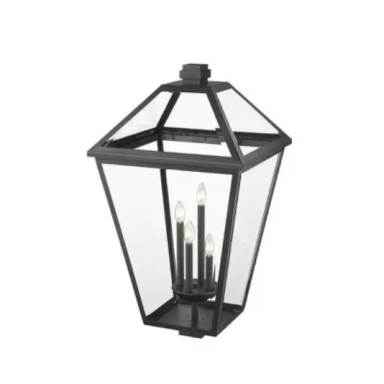 Talbot Outdoor Pendant Light - Black Iron, 4 Bulbs, Dimmable, Wet Rated, 19.5" x 33.75" image {1}