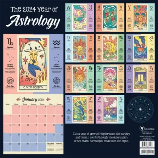 TF Publishing 2024 Wall Calendar 12"x12" Year of Astrology image {4}