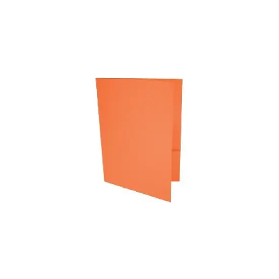 LUX 9 x 12 Presentation Folders Standard Two Pocket Mandarin Orange 50/Pack (LUX-PF-11-50) image {1}