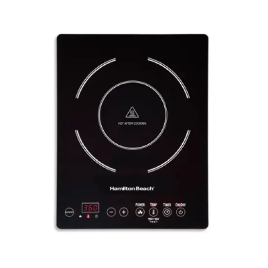 Hamilton Beach Induction Cooktop - Black: 1800W Electric Ceramic Smooth Top, 7 Settings, Countertop, 1 Burner image {1}