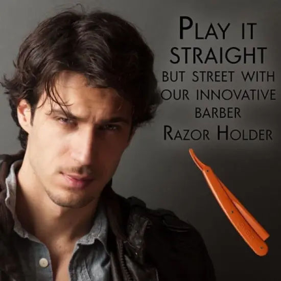 L3 Straight Razor Holder - Excellent Grip and Control - Precision Shaving Control - Level Three Straight Razor Holder (Orange) image {3}